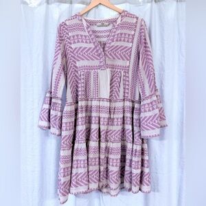 Anthropologie Devotion TWINS Lavender and White Mini Dress XS